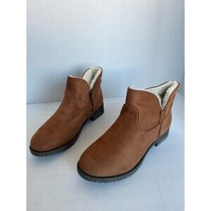 CL‎ By Laundry Women's Faelyn Brown and Cream Vegan Ankle Boot la Sz 6.5